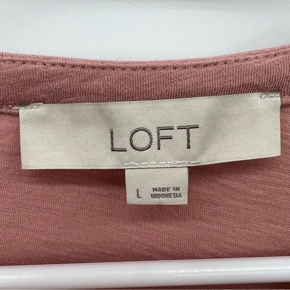 Loft rose ruffled sleeve top ladies size L. - Picture 3 of 7